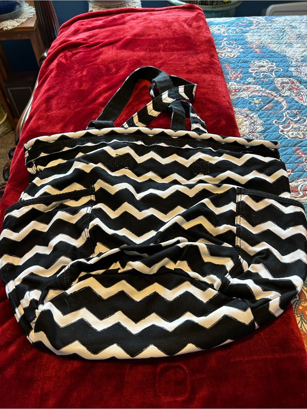 thirty-one Black & White Chevron Canvas Tote